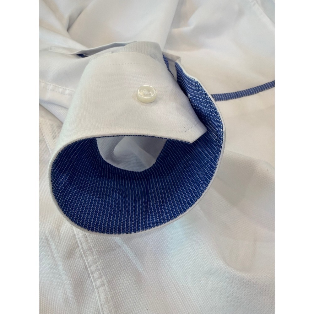 Hugo Boss Men's Dress Shirt Regular Fit White Organic Cotton Size 39 / 15.5 - Picture 7 of 11